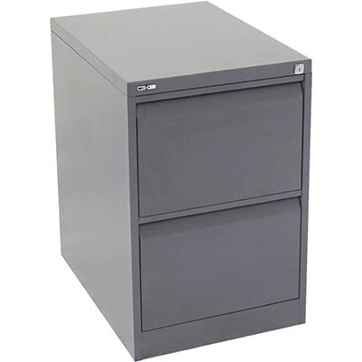 Image for GO STEEL FILING CABINET 2 DRAWERS 460 X 620 X 705MM GRAPHITE RIPPLE from PaperChase Office National