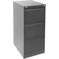 go steel filing cabinet 3 drawers 460 x 620 x 1016mm black ripple