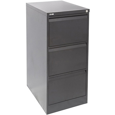 Image for GO STEEL FILING CABINET 3 DRAWERS 460 X 620 X 1016MM GRAPHITE RIPPLE from PaperChase Office National