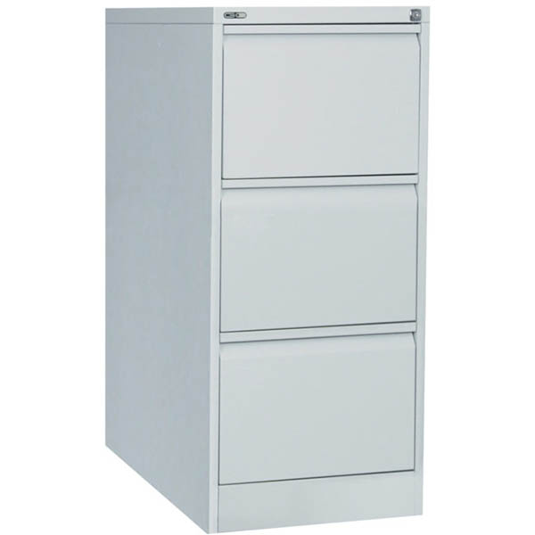 Image for GO STEEL FILING CABINET 3 DRAWERS 460 X 620 X 1016MM SILVER GREY from Surry Office National