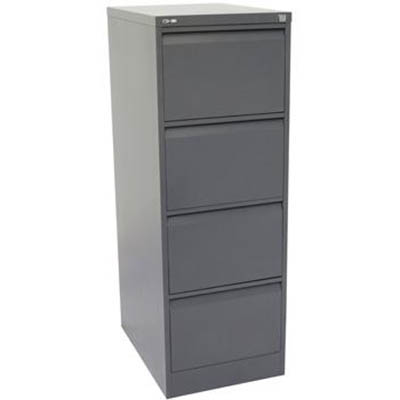 Image for GO STEEL FILING CABINET 4 DRAWERS 460 X 620 X 1321MM GRAPHITE RIPPLE from Office National