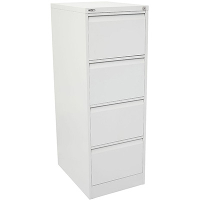 Image for GO STEEL FILING CABINET 4 DRAWERS 460 X 620 X 1321MM WHITE CHINA from Surry Office National