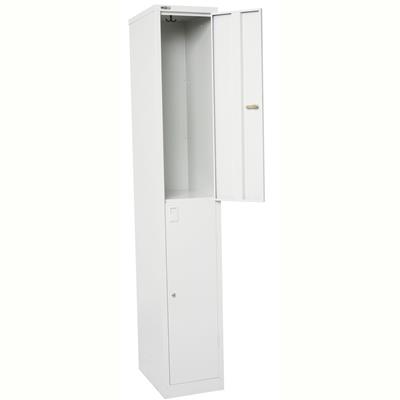 Image for GO STEEL LOCKER 2 DOOR 305 X 455 X 1830MM FLAT PACK SILVER GREY from Office National