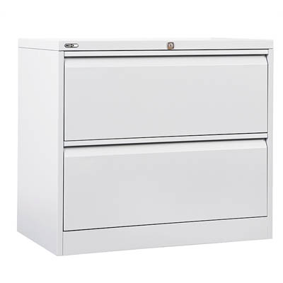Image for GO LATERAL FILING CABINET 2 DRAWER HEAVY DUTY 705 X 900 X 473MM WHITE CHINA from Surry Office National