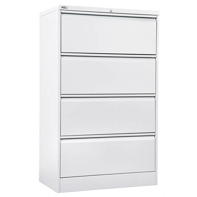 Image for GO LATERAL FILING CABINET 4 DRAWER HEAVY DUTY 1321 X 900 X 473MM WHITE CHINA from Surry Office National