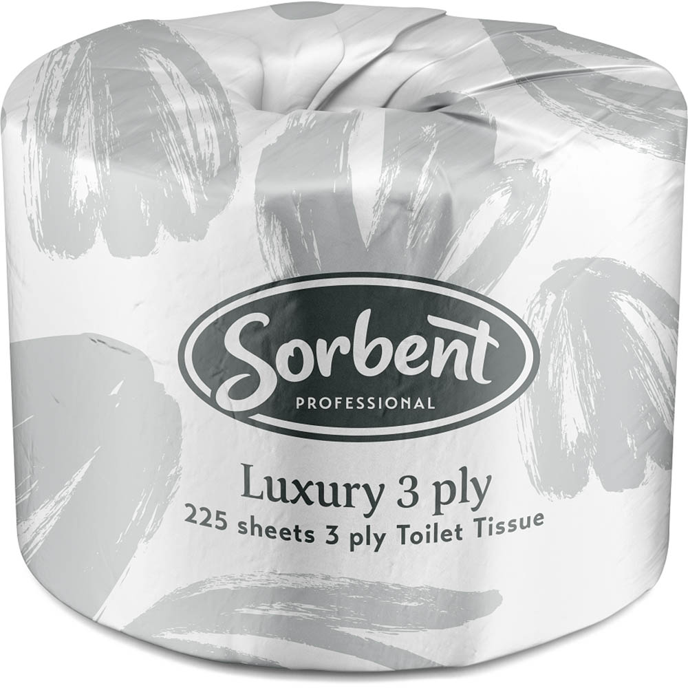Image for SORBENT PROFESSIONAL LUXURY TOILET TISSUE 3 PLY 225 SHEETS CARTON 48 from Surry Office National