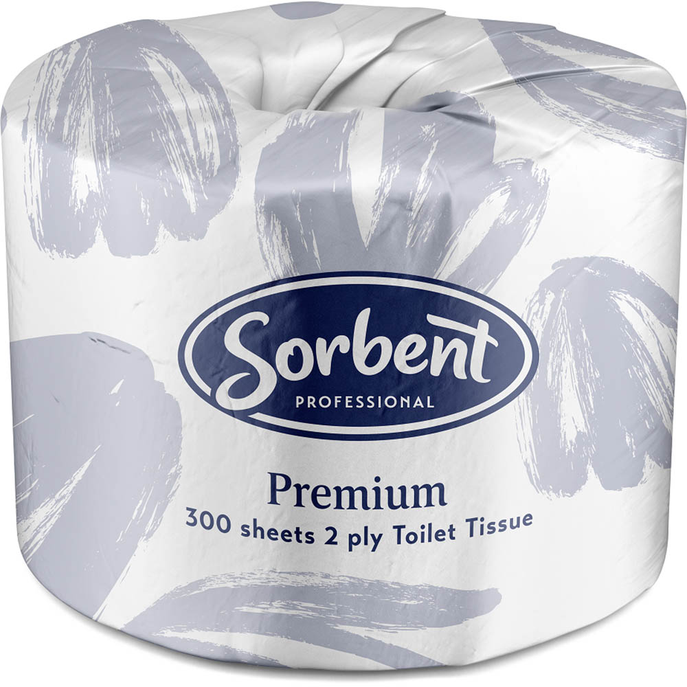 Image for SORBENT PROFESSIONAL PREMIUM TOILET TISSUE 2 PLY 300 SHEETS CARTON 48 from Complete Stationery Office National (Devonport & Burnie)