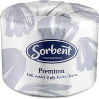 sorbent professional premium toilet tissue 2 ply 300 sheets carton 48