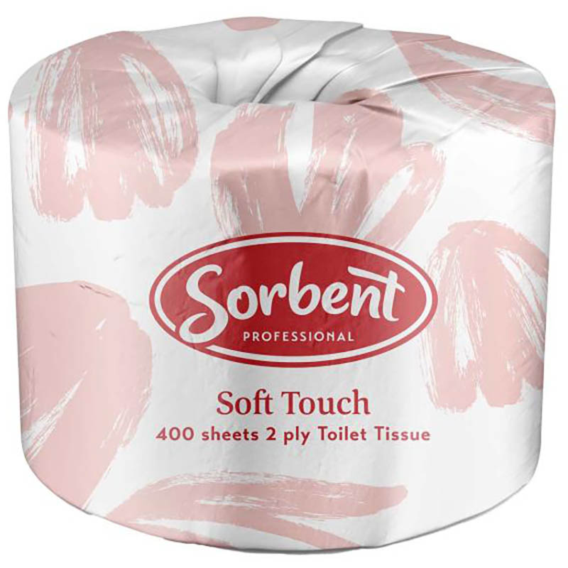 Image for SORBENT PROFESSIONAL SOFT TOUCH TOILET TISSUE 2 PLY 400 SHEETS CARTON 48 from Complete Stationery Office National (Devonport & Burnie)