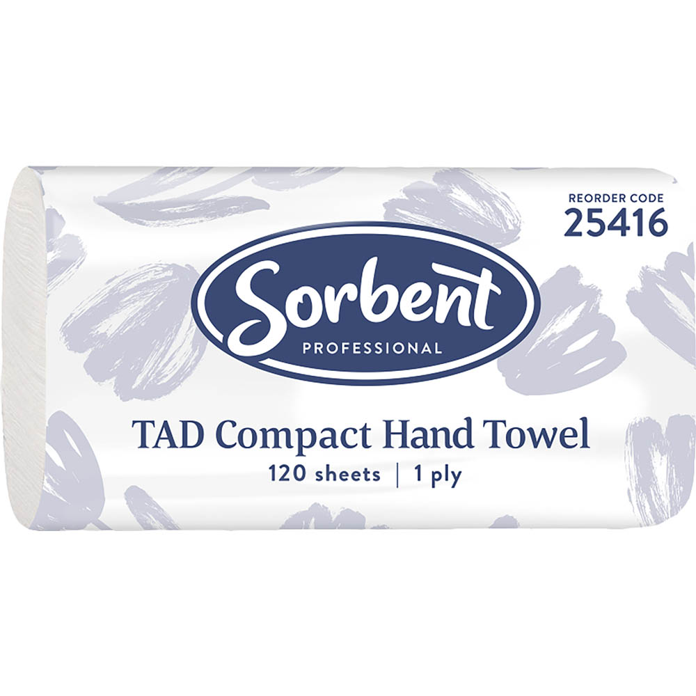 Image for SORBENT PROFESSIONAL TAD COMPACT HAND TOWEL 1 PLY 120 SHEETS CARTON 20 from Aztec Office National