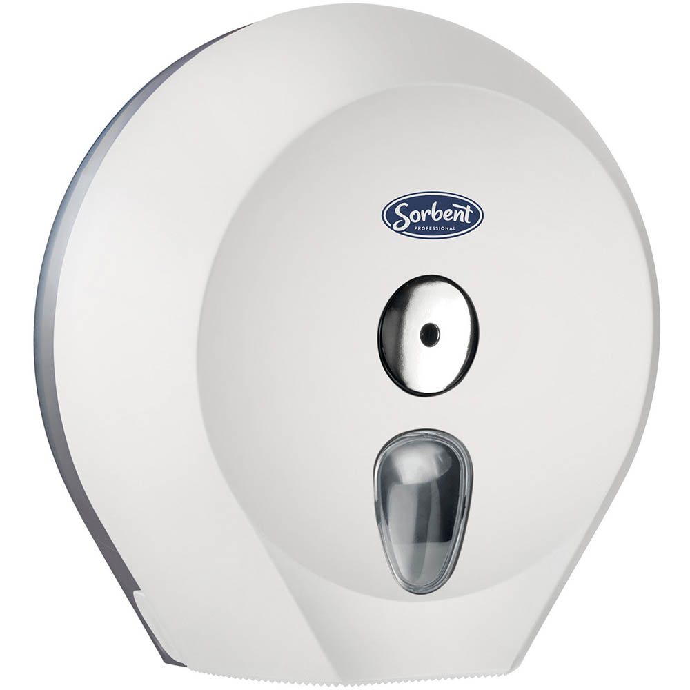 Image for SORBENT PROFESSIONAL SINGLE JUMBO TOILET TISSUE DISPENSER WHITE from Office National Caloundra Business Supplies