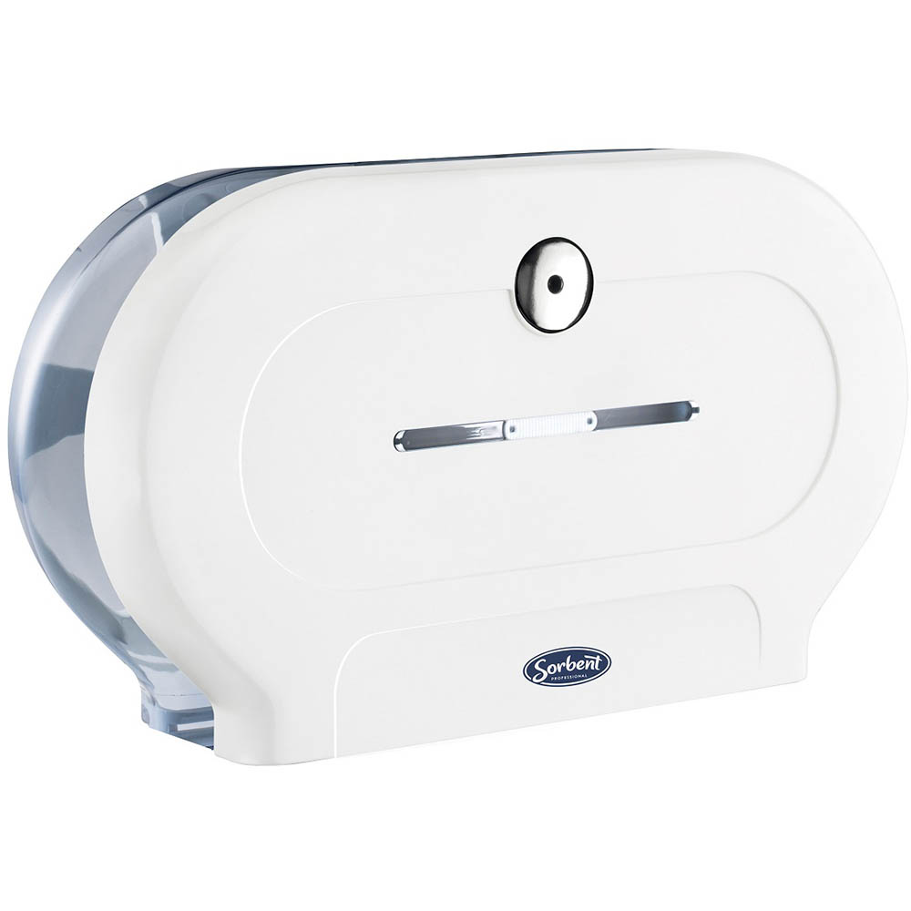 Image for SORBENT PROFESSIONAL DOUBLE JUMBO TOILET TISSUE DISPENSER WHITE from Ezi Office Supplies Gold Coast Office National