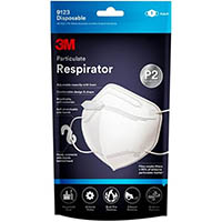 3m 9123 p2 face mask particulate respirator white pack 1
