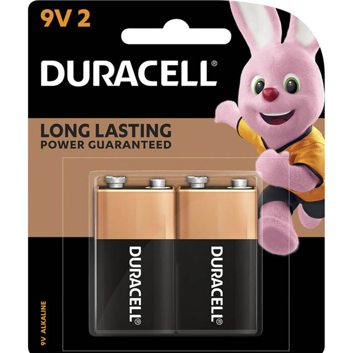 Image for DURACELL COPPERTOP ALKALINE 9V BATTERY PACK 2 from Surry Office National