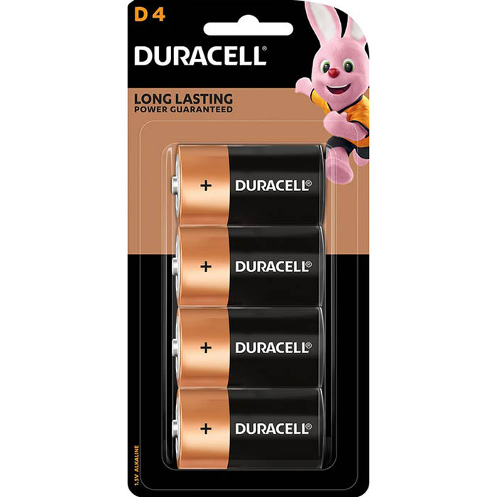Image for DURACELL COPPERTOP ALKALINE D BATTERY PACK 4 from Angletons Office National