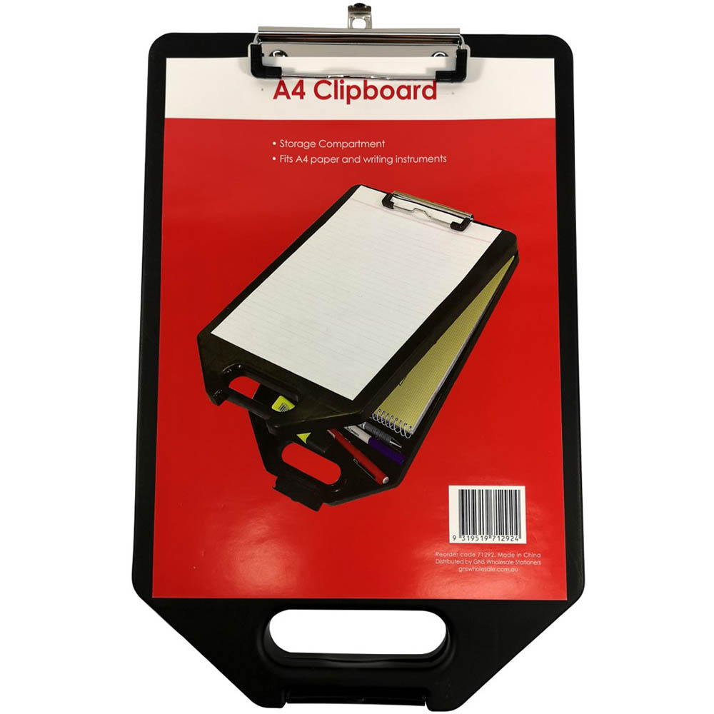 Image for GNS STORAGE CLIPBOARD A4 BLACK from PaperChase Office National