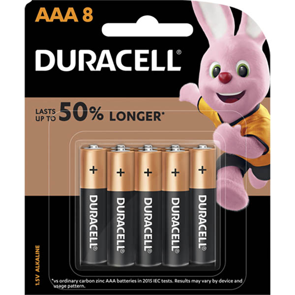 Image for DURACELL COPPERTOP ALKALINE AAA BATTERY PACK 8 from OFFICE NATIONAL CANNING VALE