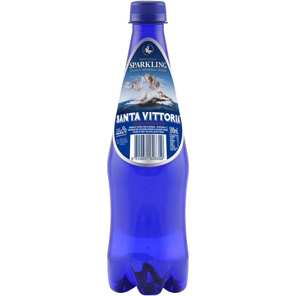 Image for SANTA VITTORIA AZZURRA SPARKLING MINERAL WATER PET 500ML BOX 12 from Office National Sydney Stationery