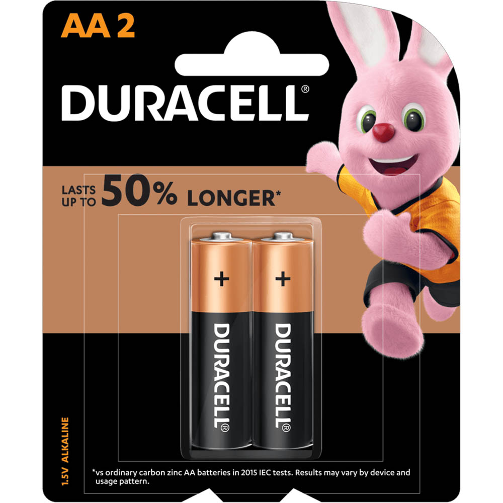 Image for DURACELL COPPERTOP ALKALINE AA BATTERY PACK 2 from Surry Office National