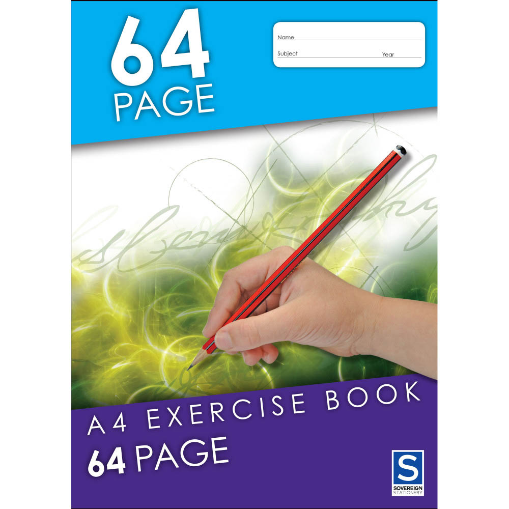 Image for SOVEREIGN EXERCISE BOOK 8MM RULED 64 PAGE A4 from PaperChase Office National