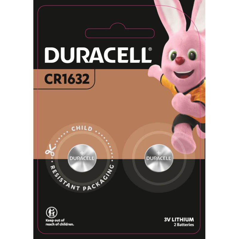 Image for DURACELL CR1632 LITHIUM COIN 3V BATTERY PACK 2 from PaperChase Office National
