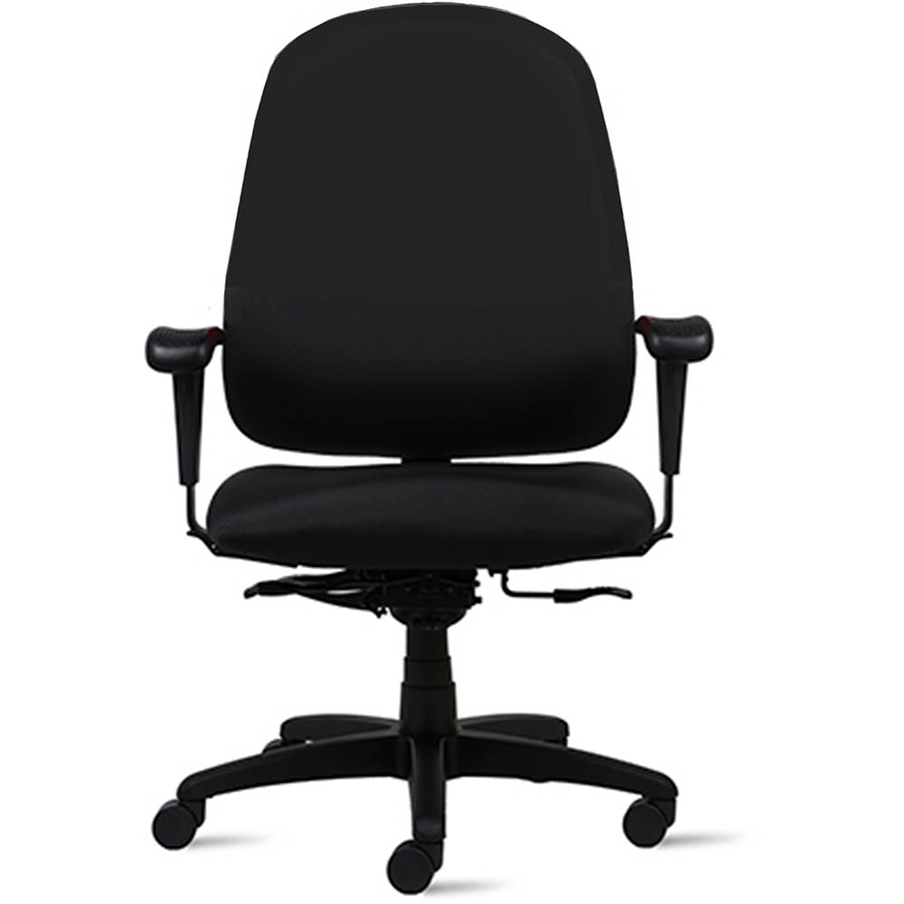 Image for DURO PLUS HEAVY DUTY TASK CHAIR HIGH BACK ARMS BLACK from Office National Sydney Stationery