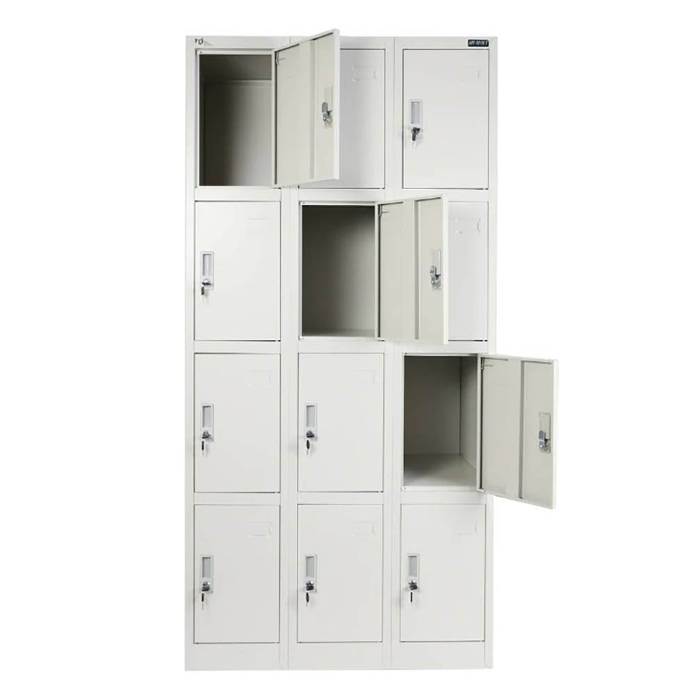 Image for METAL LOCKER 12 DOOR WITH CAM LOCK 900 X 450 X 1800MM GREY from Ezi Office Supplies Gold Coast Office National