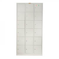 metal locker 18 door with cam lock 900 x 450 x 1850mm grey