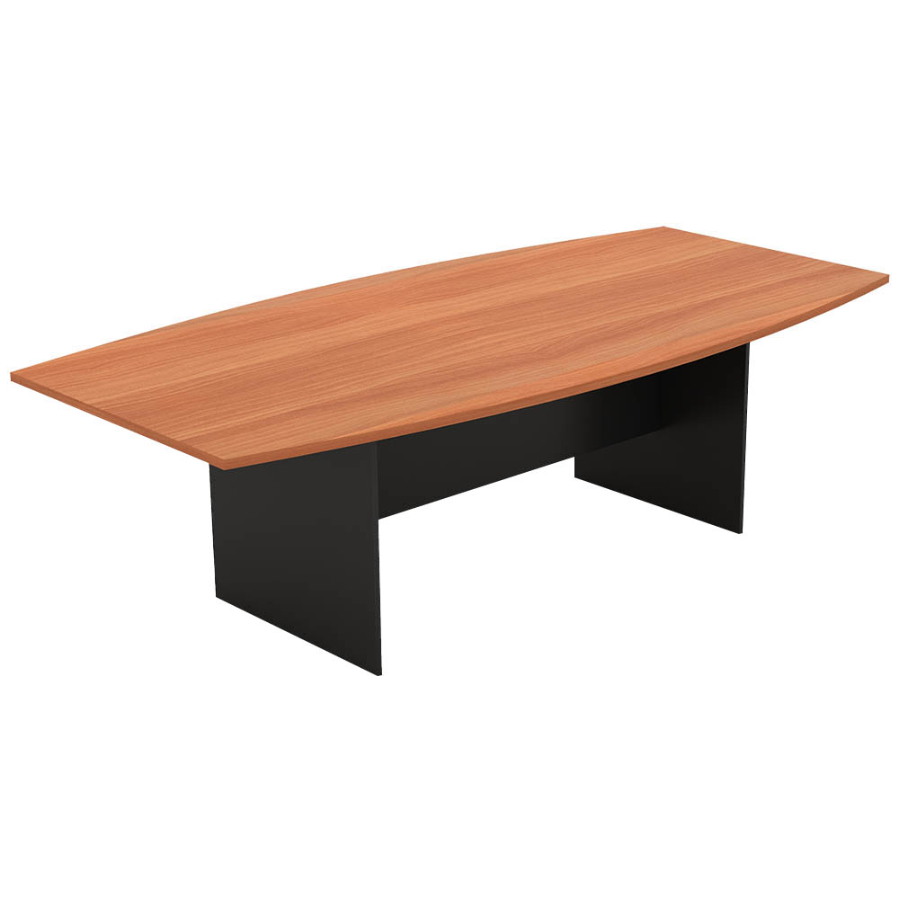 Image for OM BOARDROOM TABLE WITH H BASE 2400 X 1200 X 720MM CHERRY/CHARCOAL from PaperChase Office National