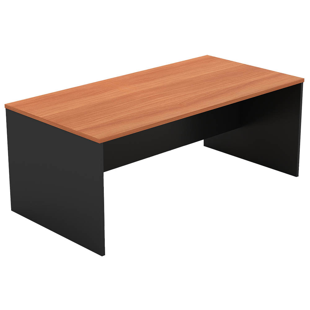 Image for OM DESK 1200 X 600 X 720MM CHERRY/CHARCOAL from Pirie Office National