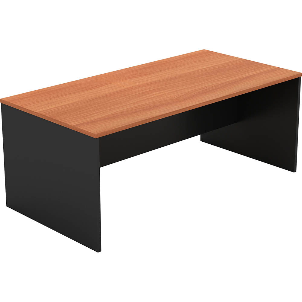 Image for OM DESK 1350 X 750 X 720MM CHERRY/CHARCOAL from OFFICE NATIONAL CANNING VALE