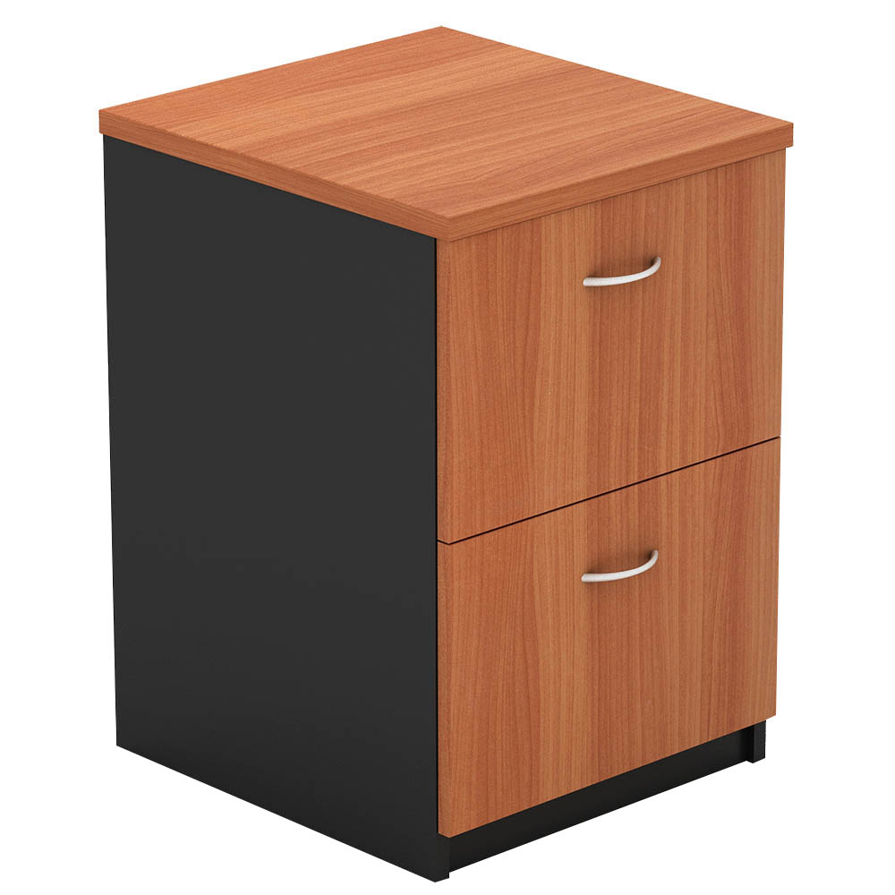 Image for OM FILING CABINET 2 DRAWERS 468 X 510 X 760MM CHERRY/CHARCOAL from OFFICE NATIONAL CANNING VALE