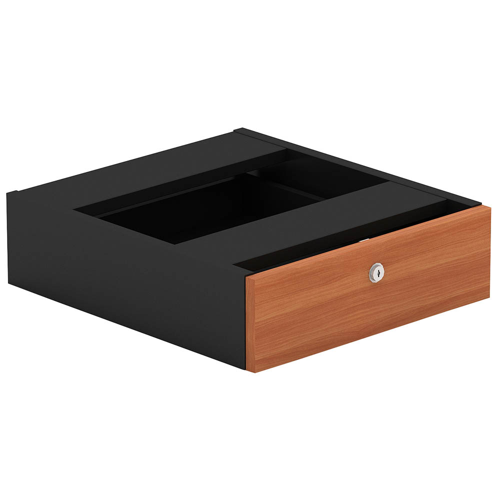 Image for OM FIXED DESK PEDESTAL 1-DRAWER 464 X 400 X 145MM CHERRY/CHARCOAL from Complete Stationery Office National (Devonport & Burnie)