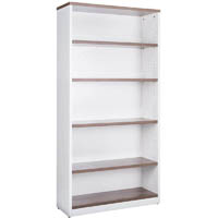om premier bookcase 900 x 320 x 1800mm casnan/white