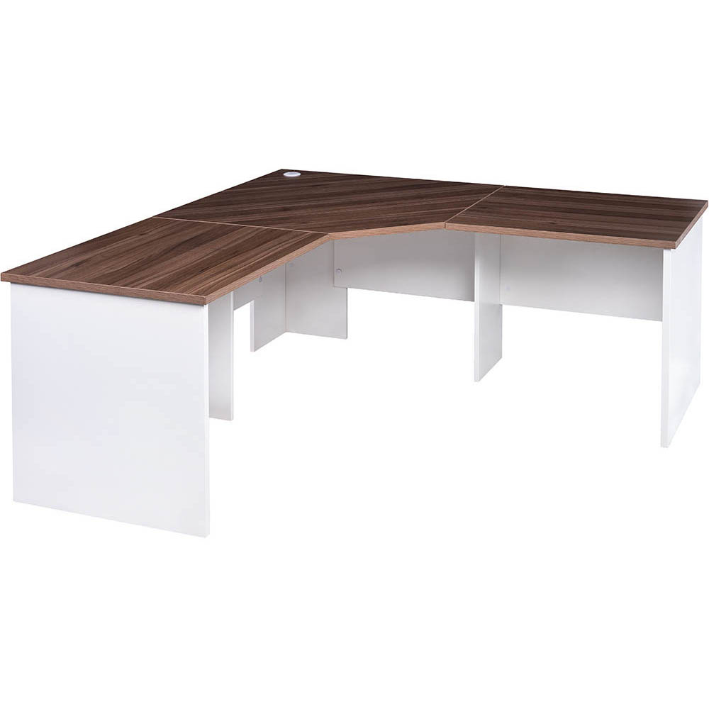 Image for OM PREMIER CORNER WORKSTATION 3 PIECE 1800 X 1800 X 700 X 720MM CASNAN/WHITE from Surry Office National