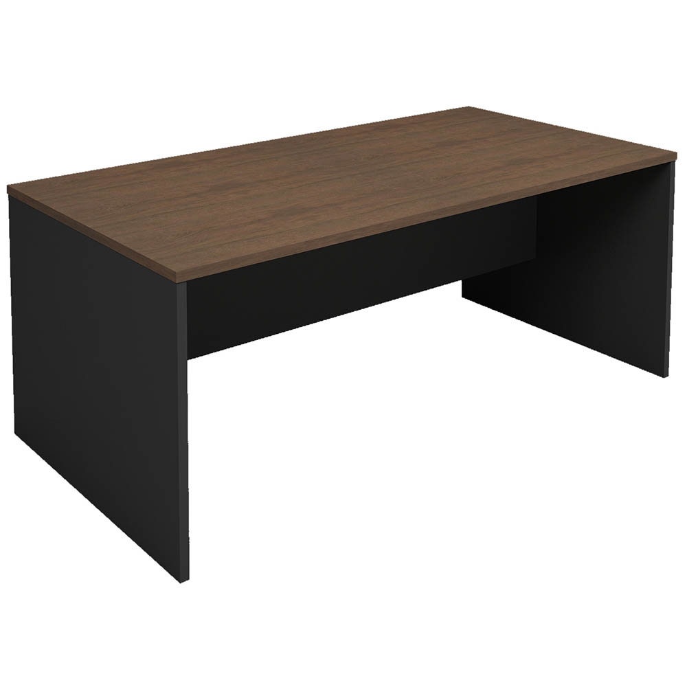 Image for OM PREMIER DESK 1500 X 750 X 720MM REGAL WALNUT/CHARCOAL from Pirie Office National