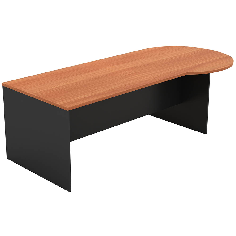 Image for OM P END DESK 2100 X 900/1050 X 720MM CHERRY/CHARCOAL from Office National