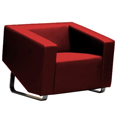 Image for CUBE SOFA LOUNGE SINGLE SEATER RED from Ezi Office Supplies Gold Coast Office National