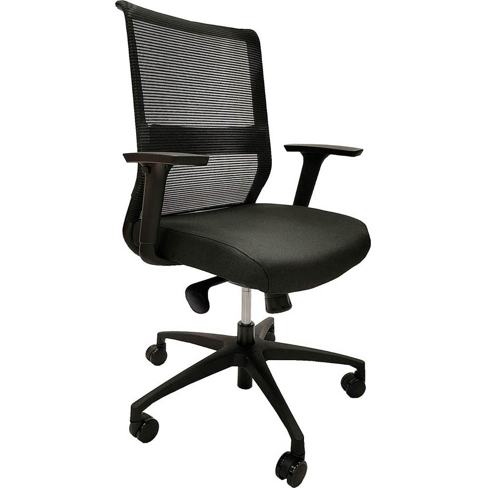 Image for ONYX II TASK CHAIR MEDIUM MESH BACK ARMS BLACK from Commercial Stationery Office National