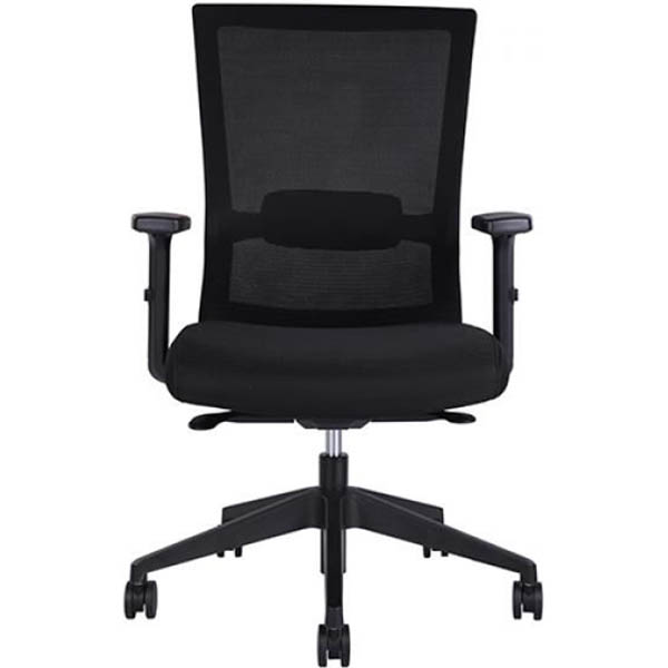 Image for PORTLAND TASK CHAIR MEDIUM MESH BACK ARMS BLACK from PaperChase Office National