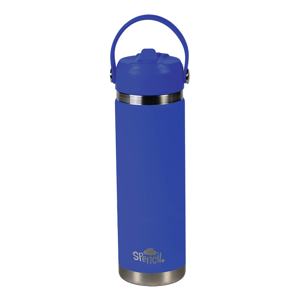 Image for SPENCIL INSULATED WATER BOTTLE BPA FREE 650ML BLUE from Office National Sydney Stationery