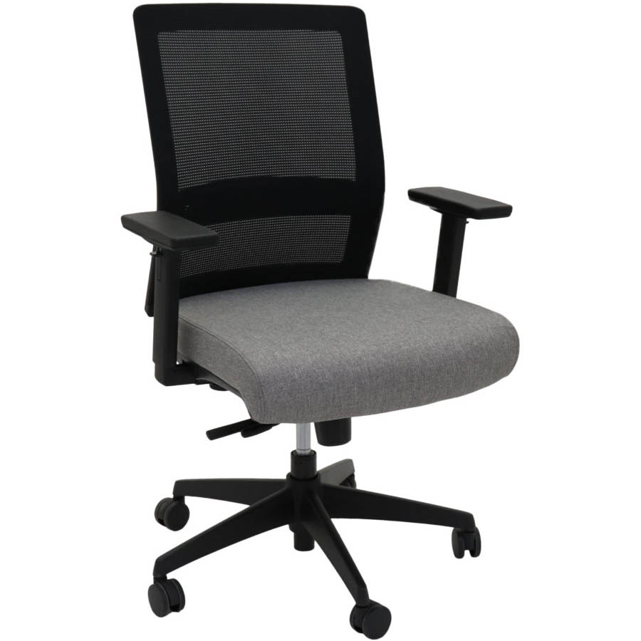 Image for RAPIDLINE GESTURE TASK CHAIR MEDIUM MESH BACK ARMS BLACK/LIGHT GREY from PaperChase Office National