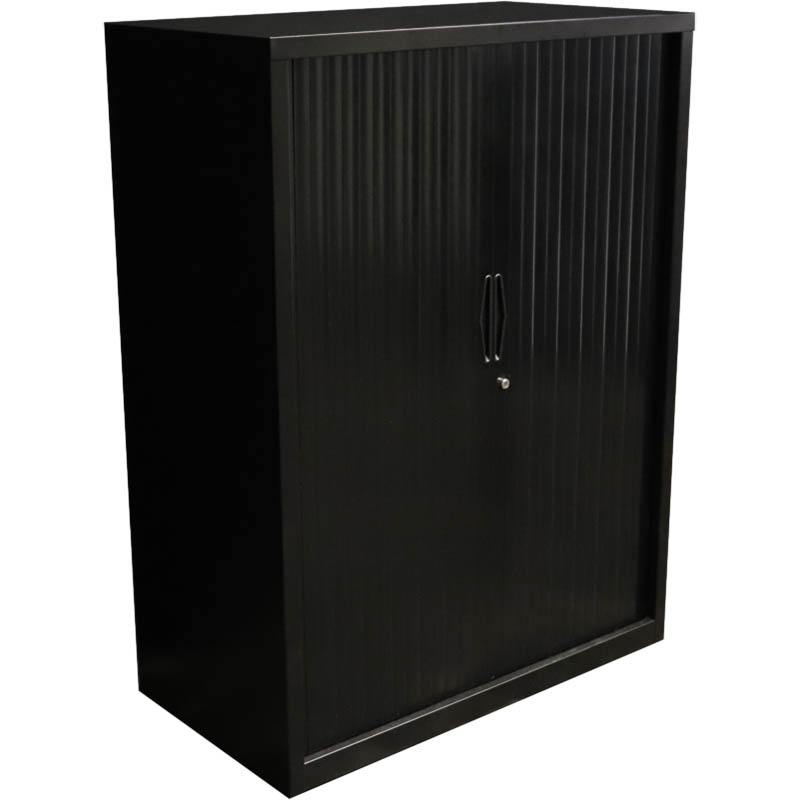 Image for GO STEEL TAMBOUR DOOR CABINET 2 SHELVES 1016 X 1200 X 473MM BLACK from Office National Capalaba
