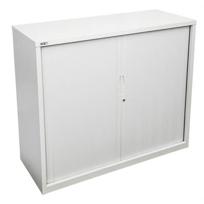 Image for GO STEEL TAMBOUR DOOR CABINET 2 SHELVES 1016 X 900 X 473MM WHITE CHINA from Office National