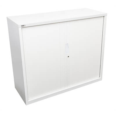 Image for GO STEEL TAMBOUR DOOR CABINET NO SHELVES 1200 X 1200 X 473MM WHITE CHINA from Office National