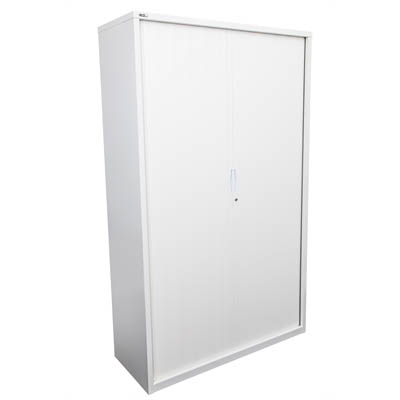 Image for GO STEEL TAMBOUR DOOR CABINET 5 SHELVES 1981 X 1200 X 473MM WHITE CHINA from Angletons Office National