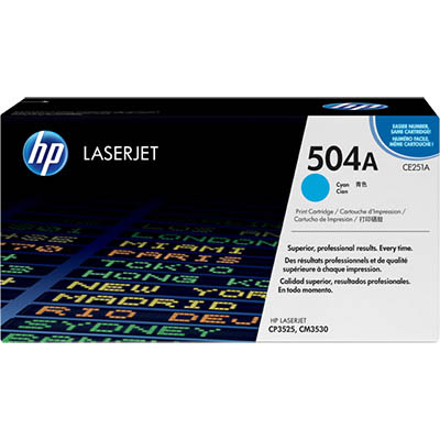 Image for HP CE251A 504A TONER CARTRIDGE CYAN from Office National Barossa