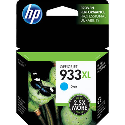 Image for HP CN054AA 933XL INK CARTRIDGE HIGH YIELD CYAN from Angletons Office National