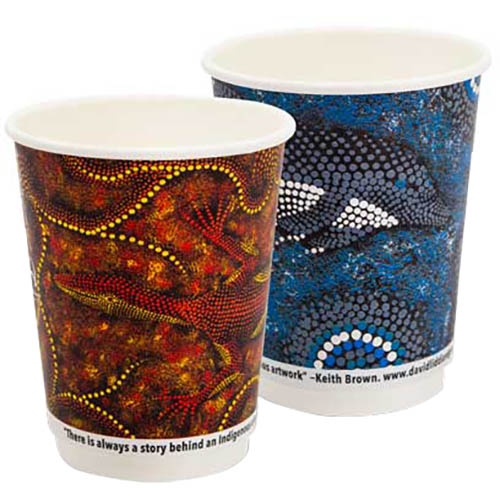 Image for HUHTAMAKI FUTURE FRIENDLY CCAB DOUBLE WALL PAPER CUP 390ML ASSORTED PACK 25 from Aatec Office National