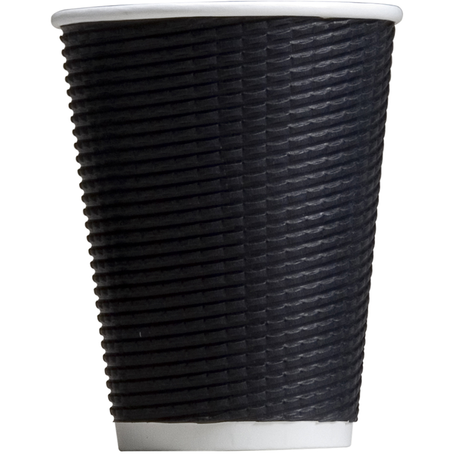 Image for HUHTAMAKI TRIPLE WALL CORRUGATED COFFEE CUP 12OZ CHARCOAL PACK 25 from Emerald Office Supplies Office National